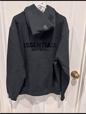 Fear of God ESSENTIALS Black Pullover Hoodie